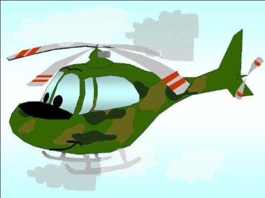 Dessin intitulée "COPTER" par Dany Beaudry, Œuvre d'art originale