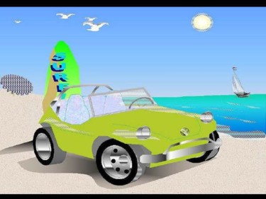 Dessin intitulée "Dunne buggy sur la…" par Dany Beaudry, Œuvre d'art originale