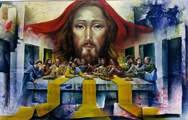 Painting titled "Santa_Ceia.jpg" by Carlos Queiroz, Original Artwork