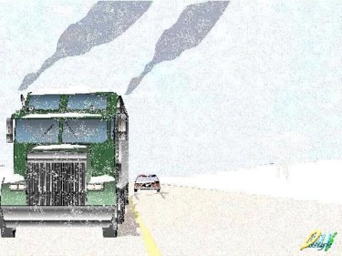 Dessin intitulée "tempete de neige" par Dany Beaudry, Œuvre d'art originale