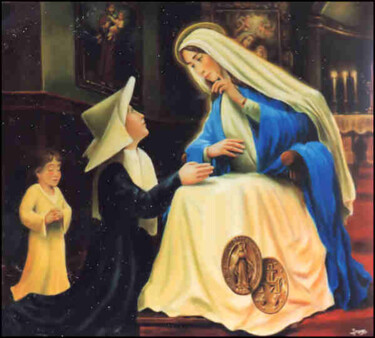 Schilderij getiteld "Saint Catherine :La…" door Marcel Lorange, Origineel Kunstwerk, Olie