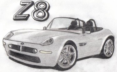 Dessin intitulée "Bmw Z8 2003" par Dany Beaudry, Œuvre d'art originale