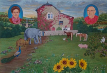 FUSION OF INDIAN AND EUROPIEN STYLE Peinture intitulée "FUSION OF INDIAN AN…" par Vijay Soni, Œuvre d'art originale