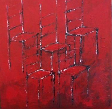 Peinture intitulée "5 chaises de jour,…" par Valérie Eymeric, Œuvre d'art originale