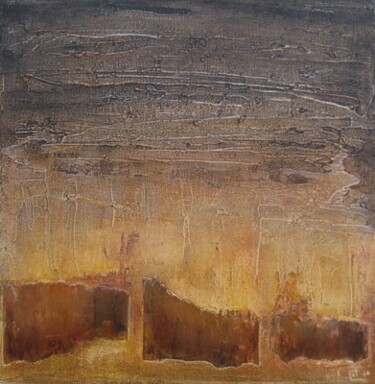 Painting titled "technique mixte sur…" by Isabelle Corthay, Original Artwork, Oil Mounted on Wood Stretcher frame