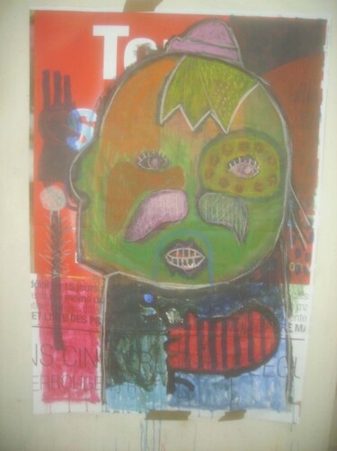 Painting titled "MONSIEUR MOUSTACHE" by Nicolas Malaize (Nicou), Original Artwork