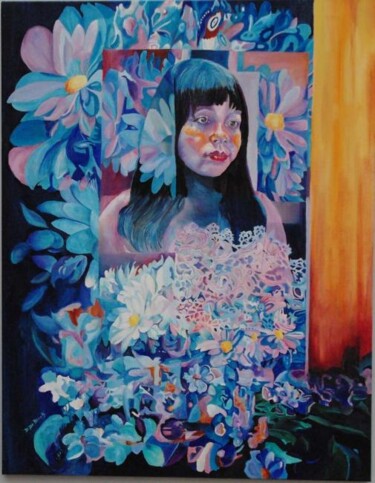 Painting titled "Romantique" by Danielle De  Block, Original Artwork
