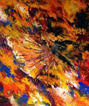 Картина под названием "PAPILLON" - Nathalie Morin, Подлинное произведение искусства, Масло