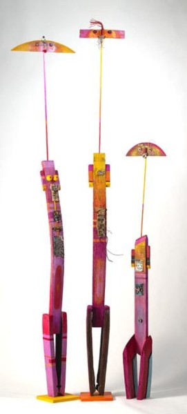 Sculpture intitulée "La branche franco-f…" par Denis Bonnes, Œuvre d'art originale, Bois