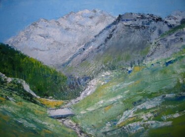 Peinture intitulée "En montagne" par Philippe Allier, Œuvre d'art originale, Huile