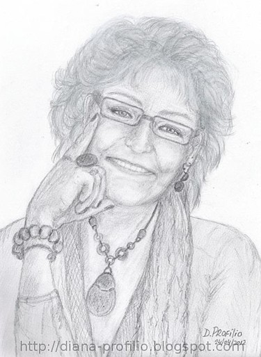 Dibujo titulada "Retrato de Kar" por Diana Profilio, Obra de arte original, Otro