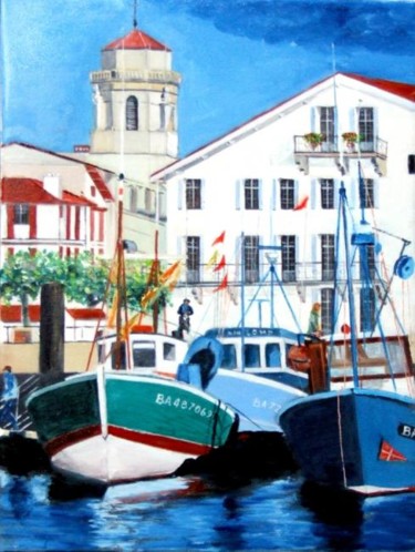 Peinture intitulée "St jean de Luz -bat…" par Jean Parraud, Œuvre d'art originale
