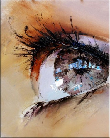 Painting titled "Twinkling Eyes" by Pavel Guzenko, Original Artwork, Oil
