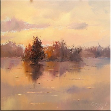 Painting titled "Lake" by Pavel Guzenko, Original Artwork, Oil