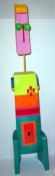 Sculpture intitulée "petit bobo 9" par Denis Bonnes, Œuvre d'art originale, Bois