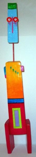 Sculpture intitulée "petit bobo 11" par Denis Bonnes, Œuvre d'art originale, Bois