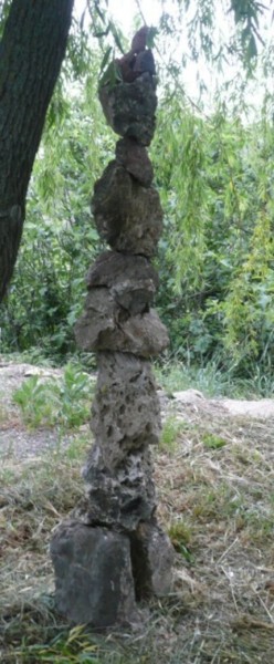 Sculptuur getiteld "GEISHA REEQUILIBREE" door Jaime Garcia, Origineel Kunstwerk, Steen