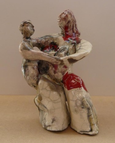 Sculpture intitulée "La Femme et l'enfant" par Sylvie Hébrard, Œuvre d'art originale, Céramique