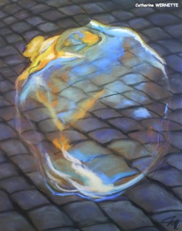 Peinture intitulée "TRANSPARENCE SUR PA…" par Catherine Wernette, Œuvre d'art originale