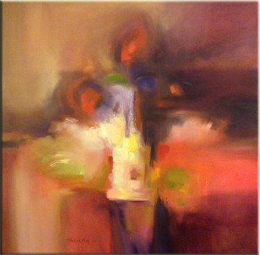 Peinture intitulée "Fleurs" par Adham Bozart, Œuvre d'art originale, Huile