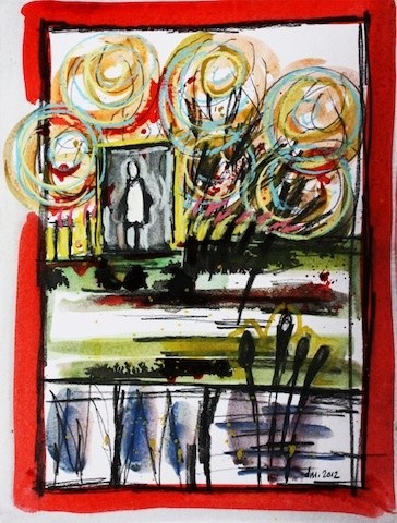 Peinture intitulée "souvenir de guerre…" par Delphine Mabed, Œuvre d'art originale
