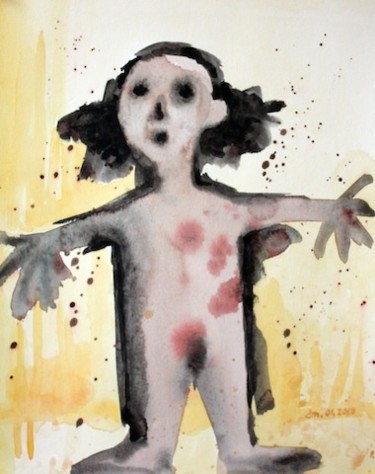 Peinture intitulée "L' étonné" par Delphine Mabed, Œuvre d'art originale, Huile