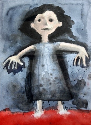 Peinture intitulée "les pieds dans le r…" par Delphine Mabed, Œuvre d'art originale, Huile