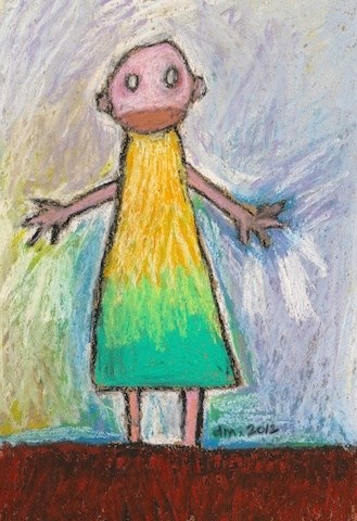 Peinture intitulée "Les pieds dans le r…" par Delphine Mabed, Œuvre d'art originale, Huile