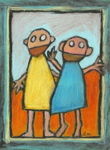 Peinture intitulée "1 + 1" par Delphine Mabed, Œuvre d'art originale, Huile