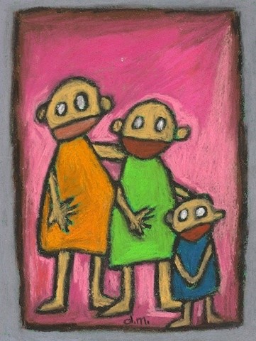 Peinture intitulée "2 + 1" par Delphine Mabed, Œuvre d'art originale, Huile