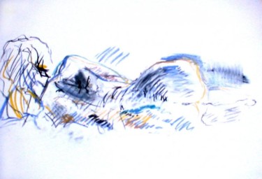 Malerei mit dem Titel "Resting woman" von Velemir Pankratov, Original-Kunstwerk, Öl
