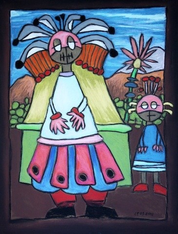 Peinture intitulée "Petit et Grand" par Delphine Mabed, Œuvre d'art originale