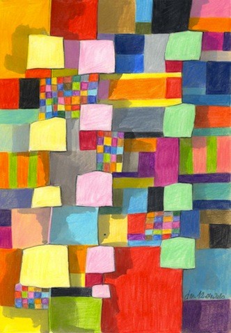 Peinture intitulée "Mobile 1" par Delphine Mabed, Œuvre d'art originale, Huile
