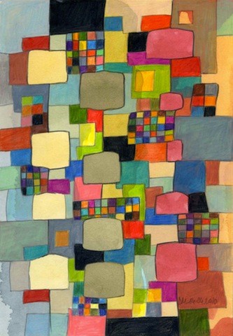 Peinture intitulée "Mobile 4" par Delphine Mabed, Œuvre d'art originale, Huile