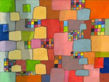 Peinture intitulée "Mobile 5" par Delphine Mabed, Œuvre d'art originale, Huile