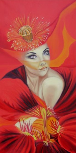 Peinture intitulée "Jardin secret" par Alix, Œuvre d'art originale, Huile