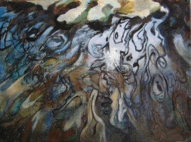 Peinture intitulée ""le bateau ivre 1"" par Catherine Chesneau, Œuvre d'art originale