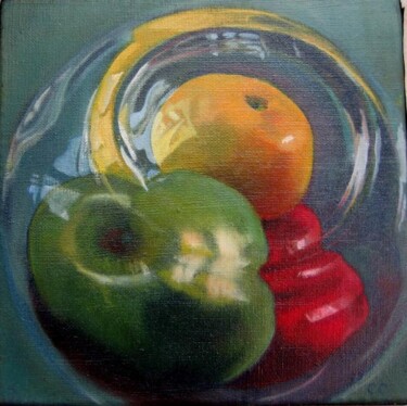 "MIREMENT de POMMES -2-" Peinture intitulée ""MIREMENT de POMMES…" par Catherine Chesneau, Œuvre d'art originale