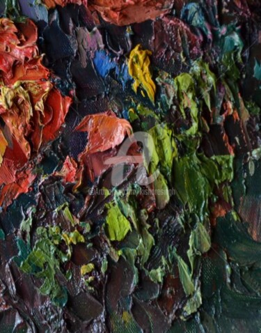 Painting titled "Flower_Details" by Kishore Singh, Original Artwork, Oil