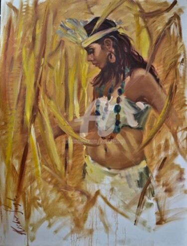 Painting titled "OilSketch" by Kishore Singh, Original Artwork, Oil