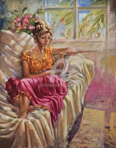 Painting titled "Lata" by Kishore Singh, Original Artwork, Oil