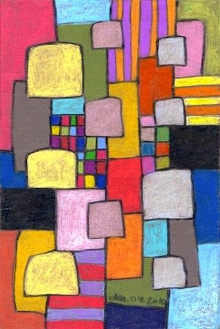 Peinture intitulée "Mobile 6" par Delphine Mabed, Œuvre d'art originale, Huile