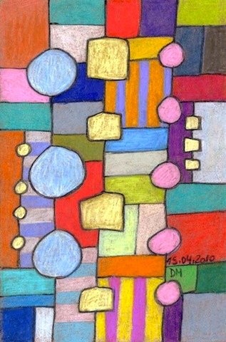 Peinture intitulée "Mobile 9" par Delphine Mabed, Œuvre d'art originale, Huile