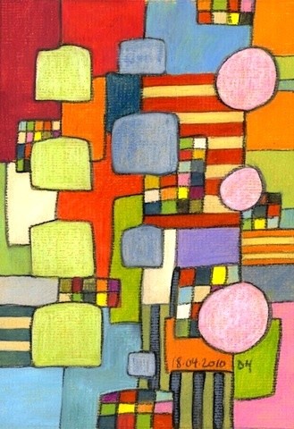 Peinture intitulée "Mobile 15" par Delphine Mabed, Œuvre d'art originale, Huile