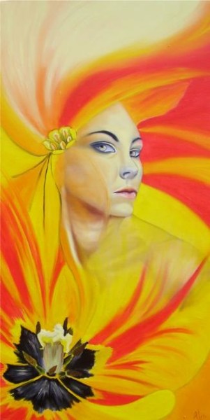 Peinture intitulée "Fragile beauty" par Alix, Œuvre d'art originale, Huile