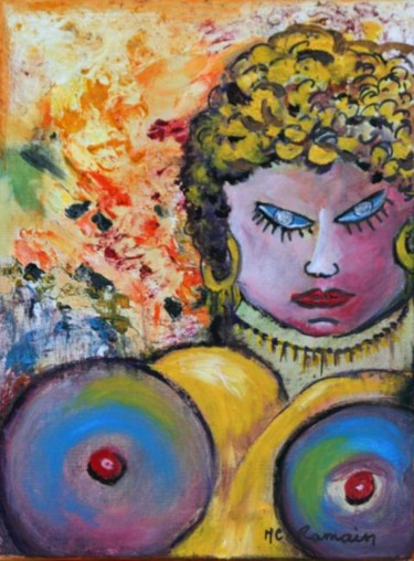 Painting titled "et madame Boudha!" by Marie Claude Ramain, Original Artwork