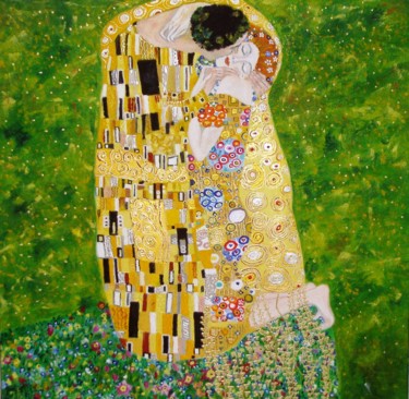 Pittura intitolato "Kiss G.Klimt /Поцел…" da Nina Mitkova, Opera d'arte originale, Olio