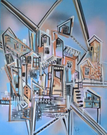 Peinture intitulée "Agde" par Muriel Cayet, Œuvre d'art originale, Acrylique