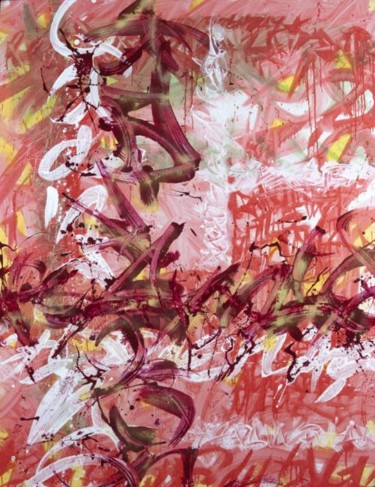 Peinture intitulée "bataille calligraph…" par Béopé, Œuvre d'art originale