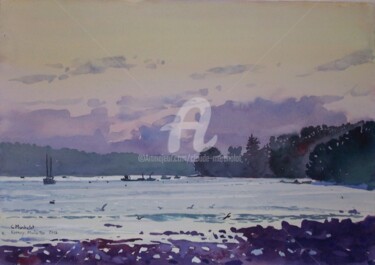 Peinture intitulée "kernisi" par Claude Marchalot, Œuvre d'art originale, Aquarelle